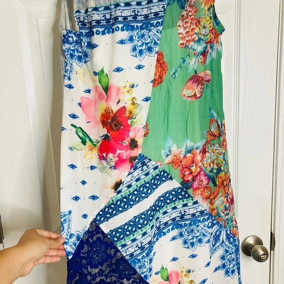 Soft Surroundings sleeveless flora boho button front maxi dress Sz Small - Picture 8 of 12